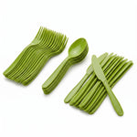 Kiwi Green Heavy-Duty Plastic Cutlery Set - 80 Count