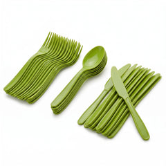 Kiwi Green Heavy-Duty Plastic Cutlery Set - 80 Count