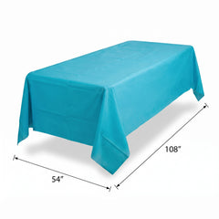 Caribbean Blue Plastic Table Cover, 54" x 108"