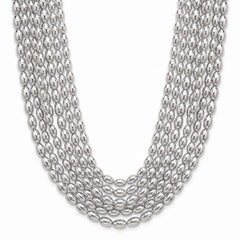 Silver Metallic Bead Necklace Set - 8 Pack