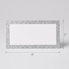 Elegant Silver Glitter Place Cards - Pack of 50