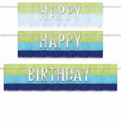 Modern Fringe Happy Birthday Banner