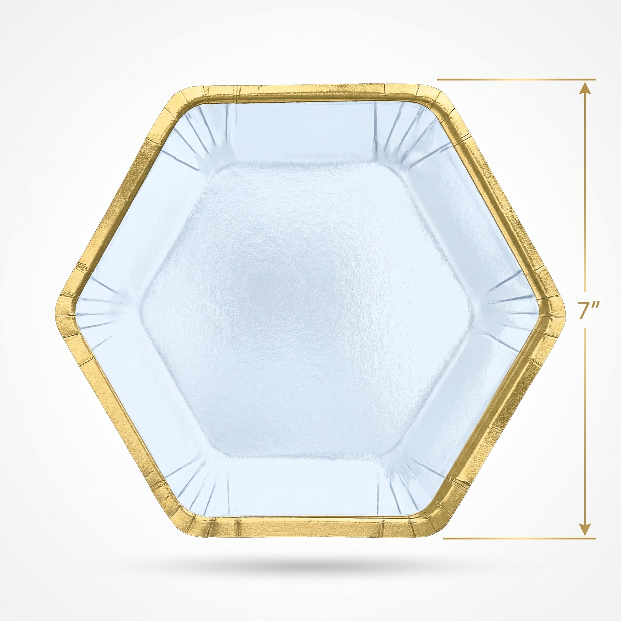 Metallic Ice Blue Hexagon Plates - 7"