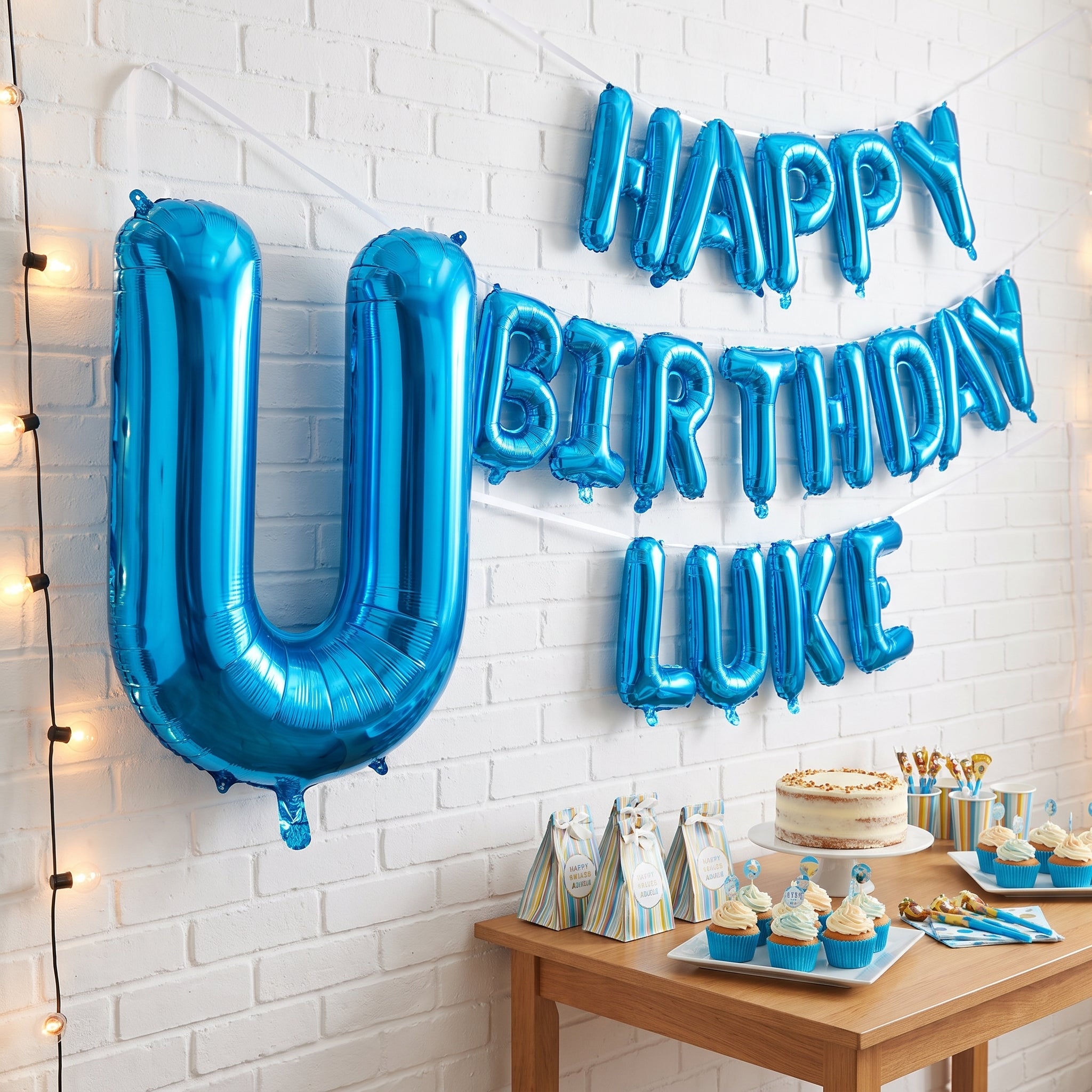 Royal Blue Letter U Foil Balloon - Super Shape