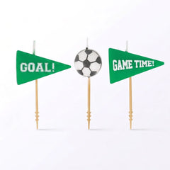 Goal Getter Soccer Birthday Candle Set, 3-Inch, 6-Pack