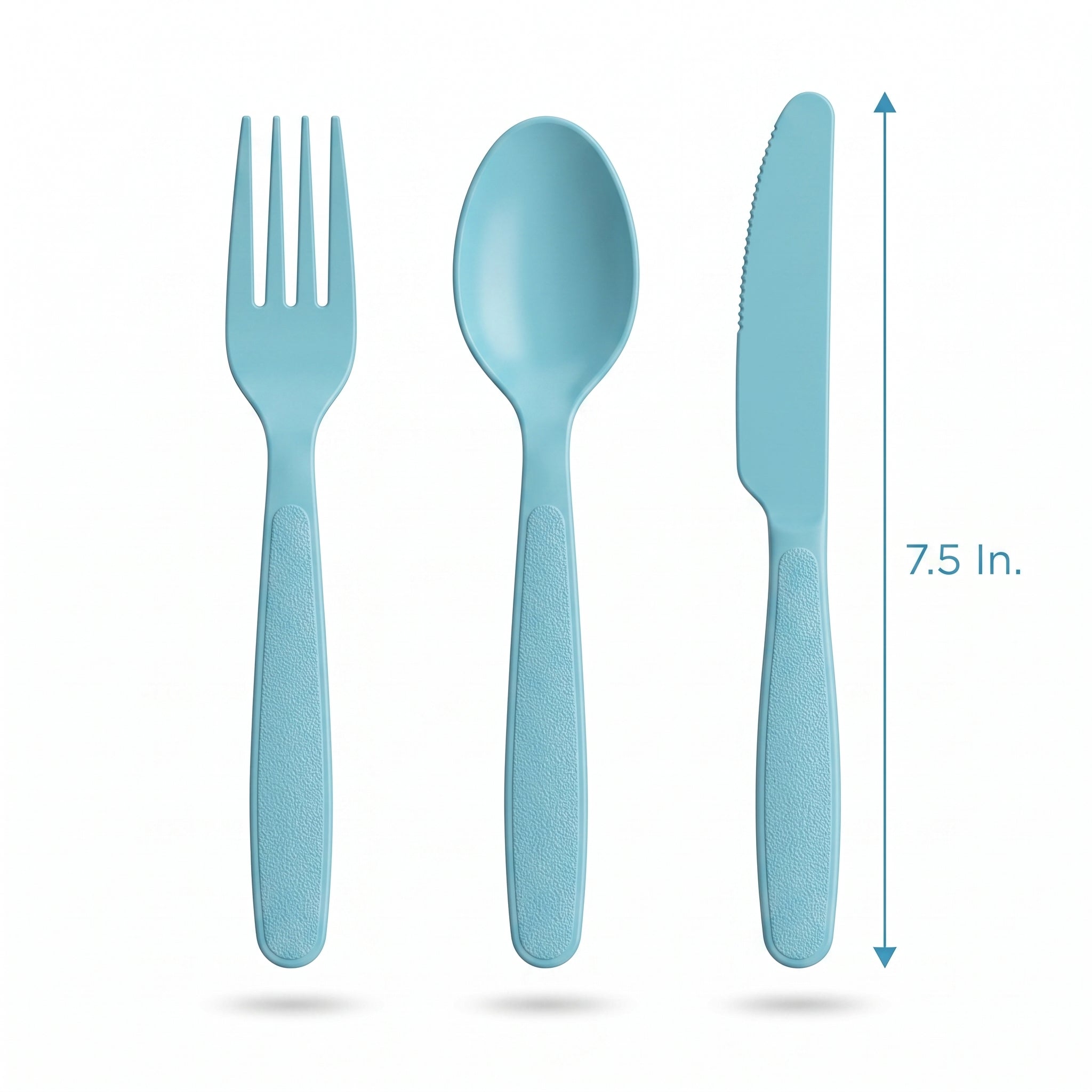 Robin's Egg Blue Heavyweight Plastic Cutlery Set - 24 Pieces