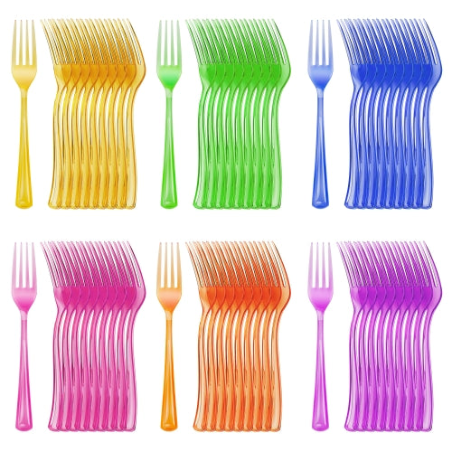 Little Gym - Heavy Duty Neon Plastic Forks - 60 Ct.