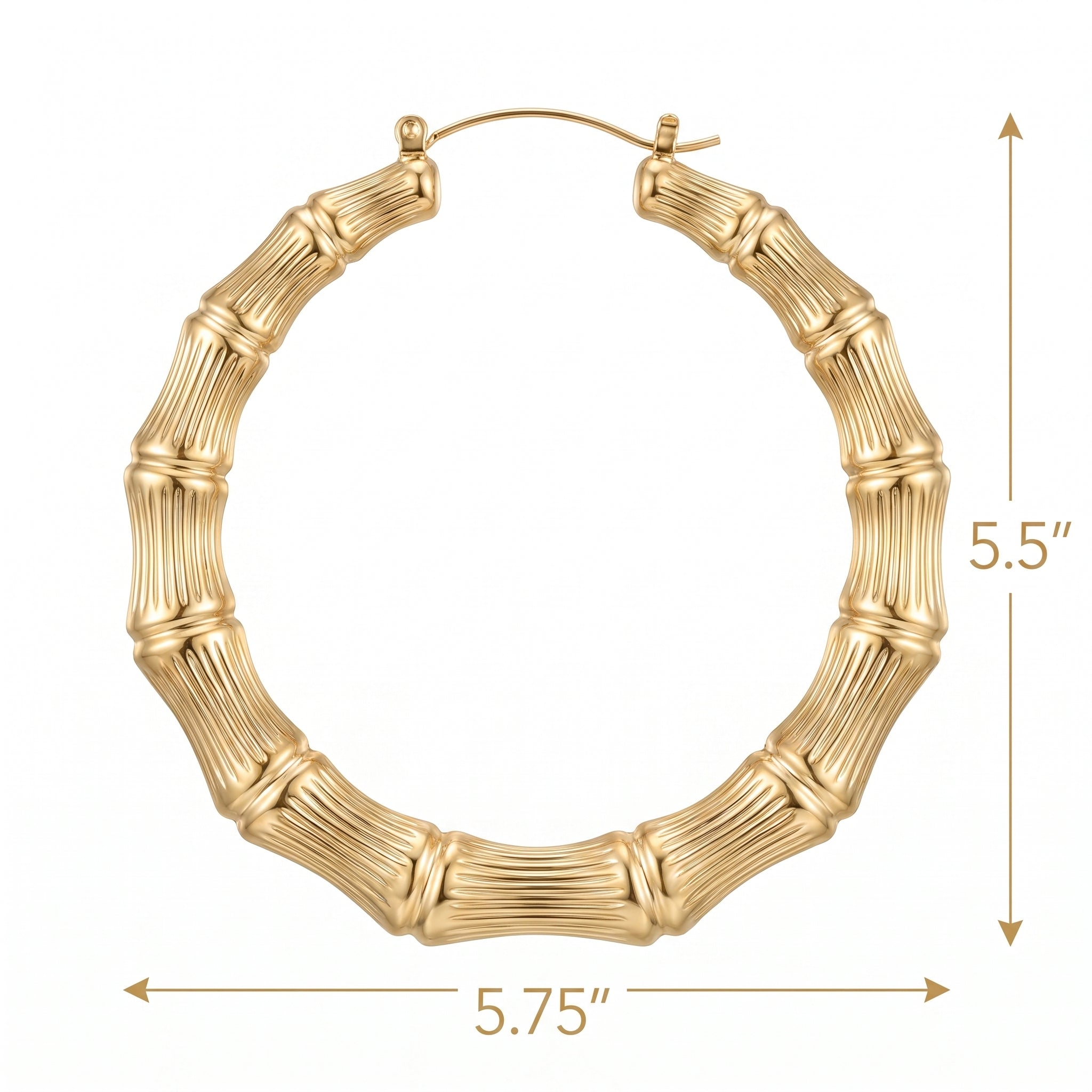 90s Hip Hop Bamboo Earrings - Gold Halloween Costume Accessory