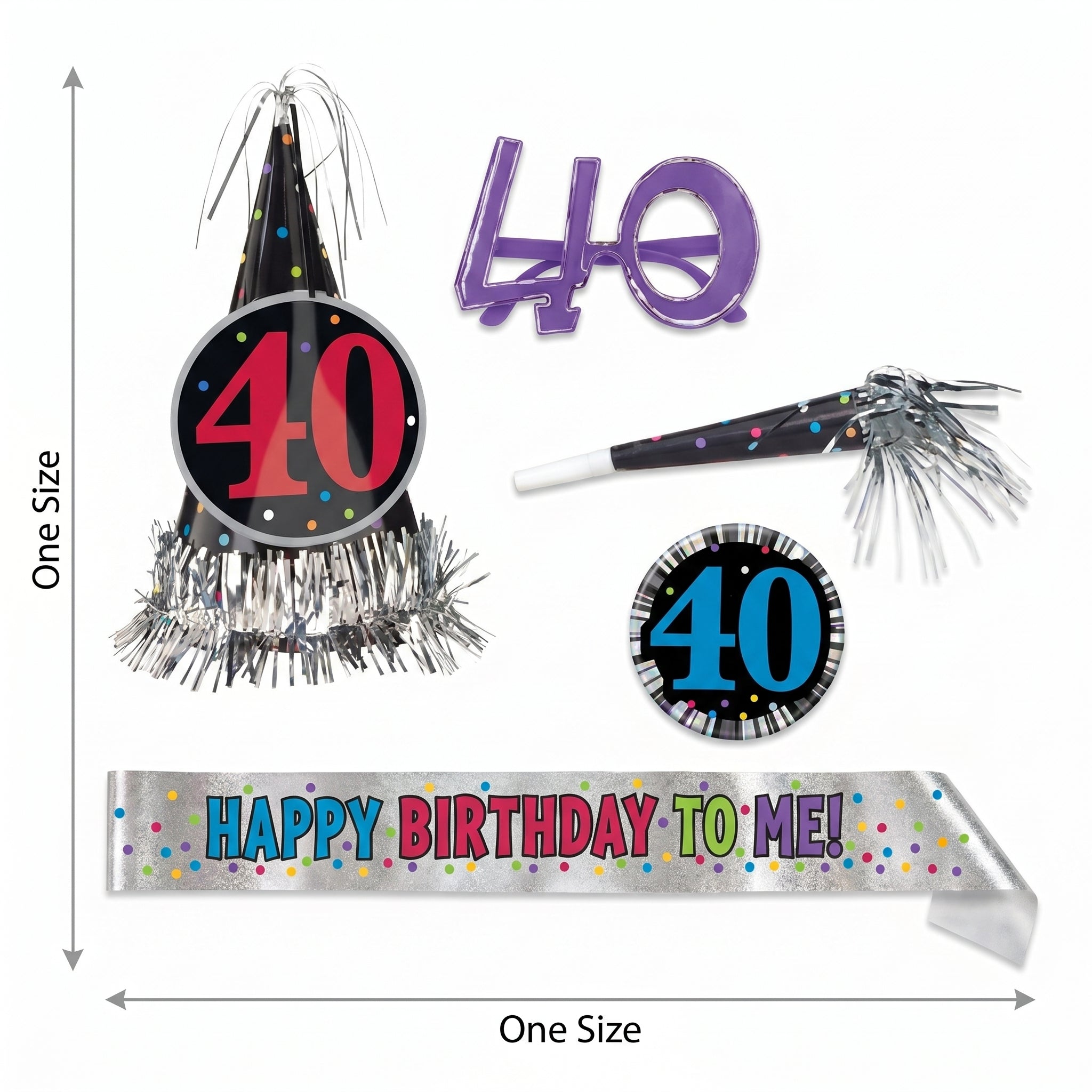 40th Birthday Celebration Accessory Kit - 6 Pieces