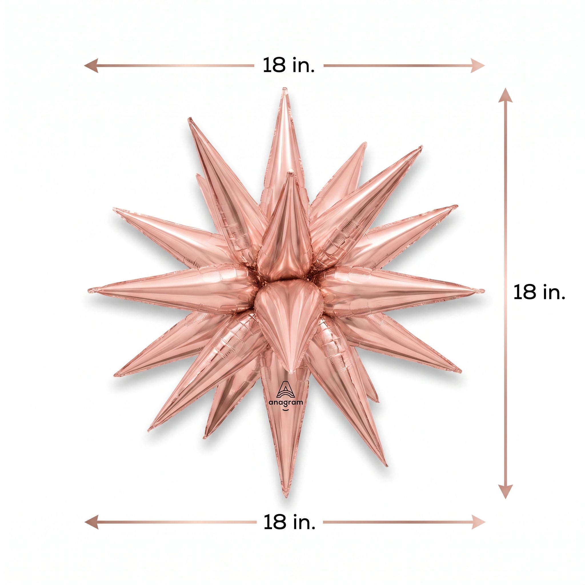 Rose Gold Magic Star Foil Balloon - 18-Inch
