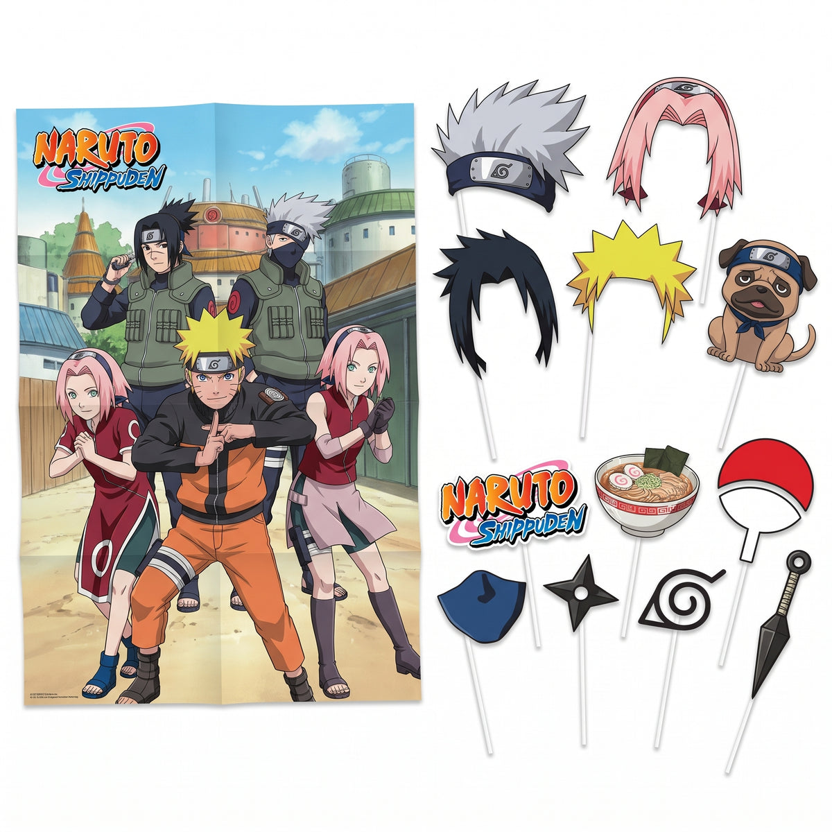 Naruto Shippuden Scene Setter & Photo Booth Props Kit