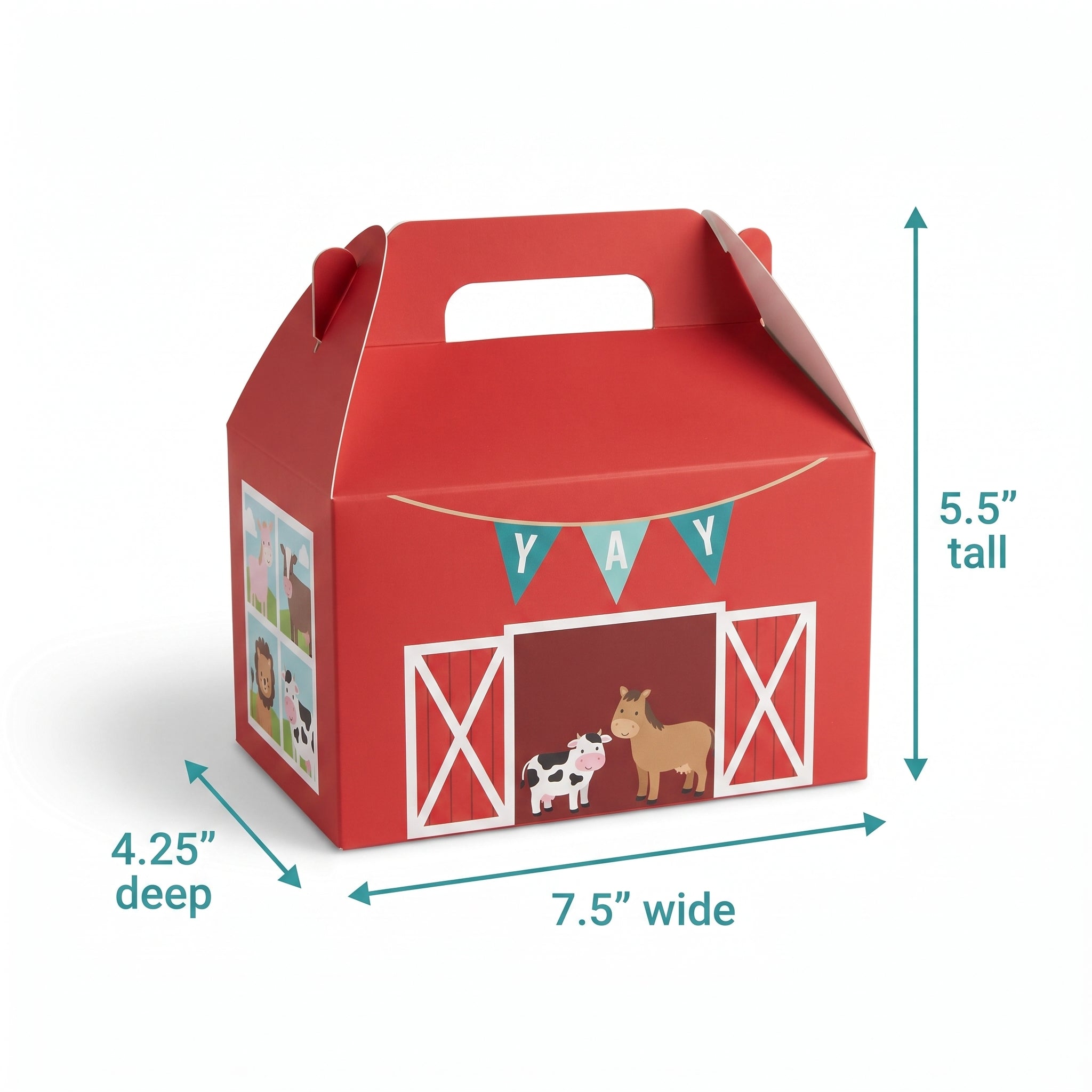 Barnyard Bash Treat Boxes for Baby's First Birthday - 8 Pack