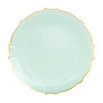 9 In. Mint/Gold Petal Plates | 20 Count