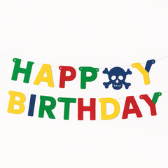 Vibrant Happy Birthday Banner - Primary Colors