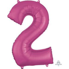 Pink Number 2 Foil Super Shape Balloon - 34 Inch