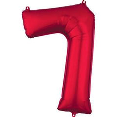 34" Red Number 7 Helium Foil Balloon