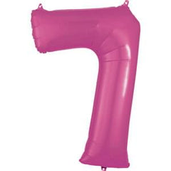 34-Inch Pink Number 7 Foil Super Shape Balloon