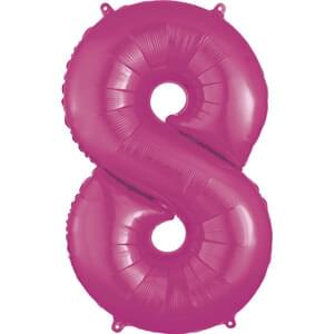 34-Inch Pink Number 8 Foil Helium Balloon