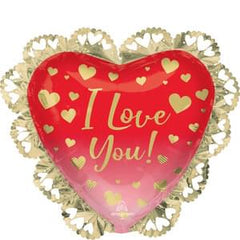 "I LOVE YOU" Gold Foil Super Shape Balloon