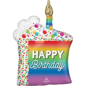 Rainbow Slice Super Shape Foil Birthday Balloon