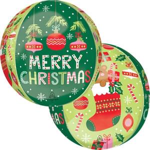 Bright Christmas Orbz Foil Balloon