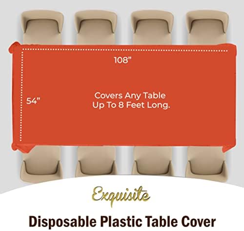 Orange Plastic Table Covers | 12 Pack | 54 in. x 108 in.