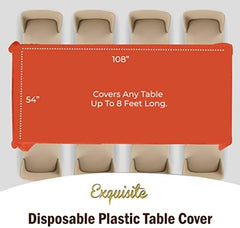 Orange Plastic Table Covers | 12 Pack | 54 in. x 108 in.