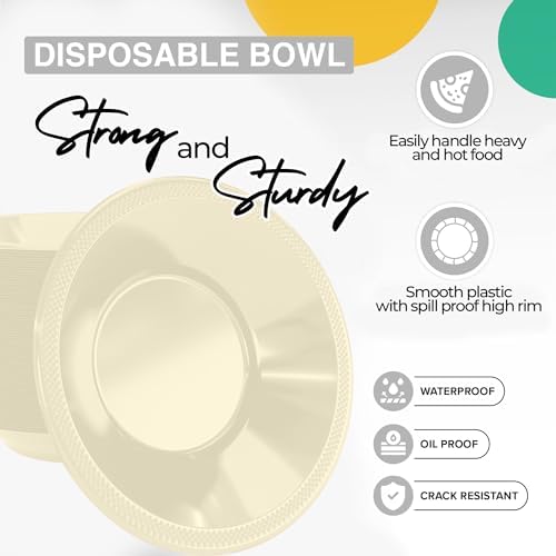 12 Oz. Ivory Plastic Bowls | 100 Count