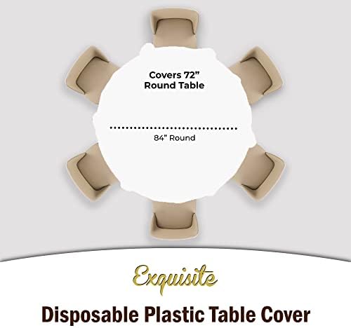 Round Black/White Checkered Plastic Table Covers | 12 Pack | 84 in.