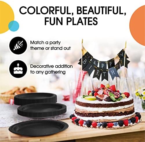 9 in. Black Paper Plates | 100 Count