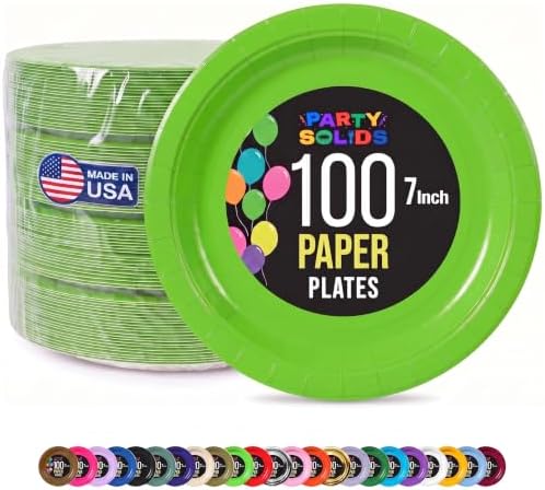 Little Gym - 7 In. Lime Green Paper Plates | 100 Count