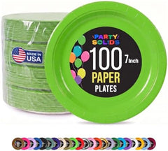 Little Gym - 7 In. Lime Green Paper Plates | 100 Count