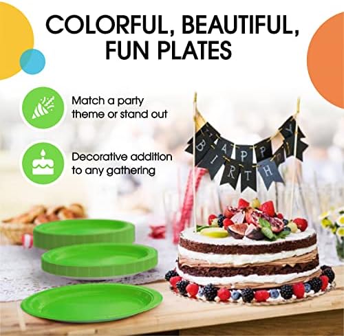 Little Gym - 7 In. Lime Green Paper Plates | 100 Count