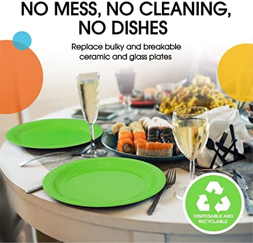 Little Gym - 7 In. Lime Green Paper Plates | 100 Count