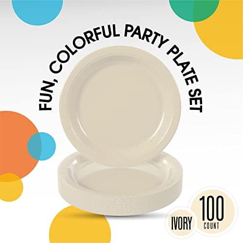 7 in. Ivory Paper Plates | 100 Count