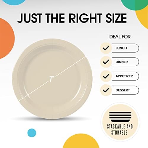 7 in. Ivory Paper Plates | 100 Count