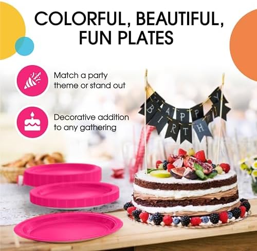 Little Gym - 7 In. Cerise Paper Plates | 100 Count