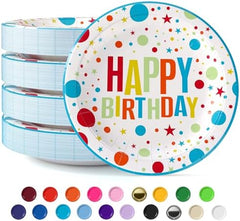 9 in. Birthday Print Paper Plates | 50 Ct.