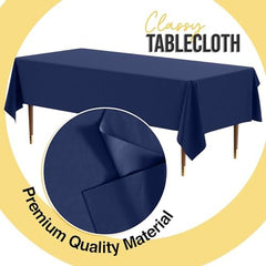 Premium Navy Blue Plastic Table Covers | 12 Pack | 54 in. x 108 in.