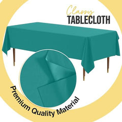 Premium Teal Plastic Table Covers | 12 Pack | 54 in. x 108 in.