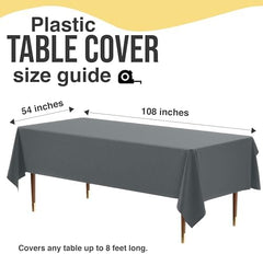 Premium Silver Plastic Table Covers | 12 Count | 54 in. x 108 in.