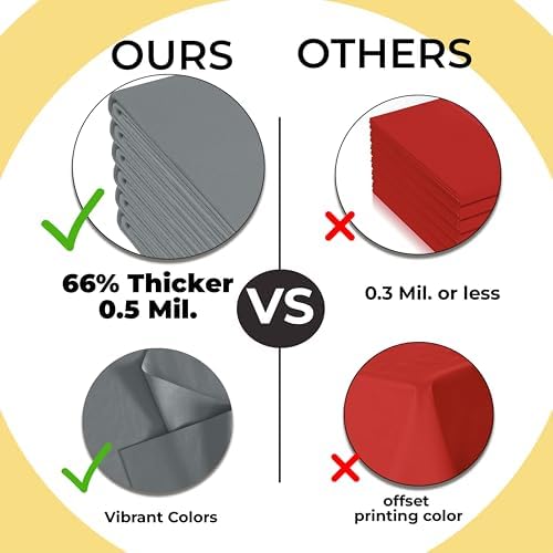 Premium Silver Plastic Table Covers | 12 Count | 54 in. x 108 in.