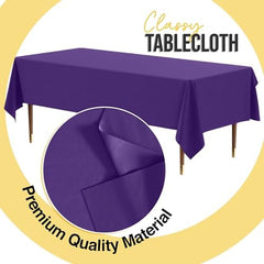 Premium Purple Plastic Table Covers | 12 Pack | 54 in. x 108 in.