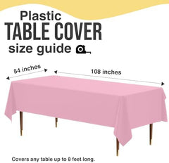 Premium Pink Plastic Table Covers | 12 Pack | 54 in. x 108 in.
