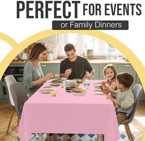 Premium Pink Plastic Table Covers | 12 Pack | 54 in. x 108 in.