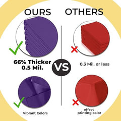 Premium Round Purple Plastic Table Covers | 12 Pack | 84 in.