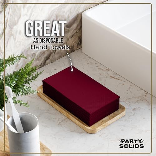 Burgundy Guest Towel Napkins