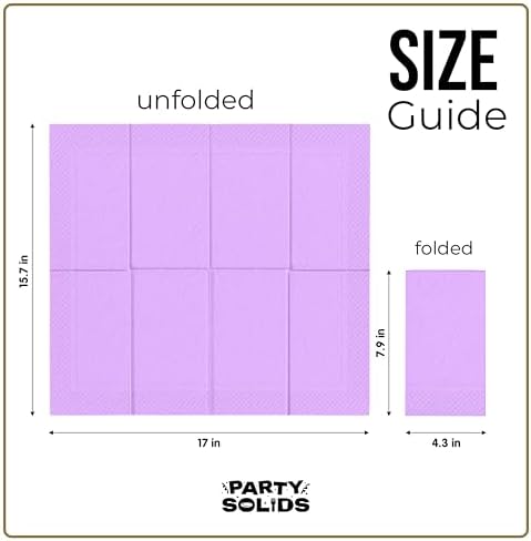 Lavender Guest Towel Napkins | 8 in. x 4 in. | 40 Ct.
