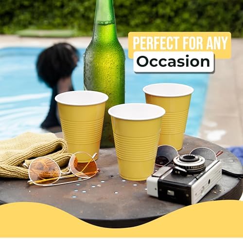 18 Oz. Yellow Plastic Cups | 50 Ct.