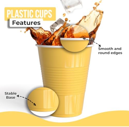 18 Oz. Yellow Plastic Cups | 50 Ct.